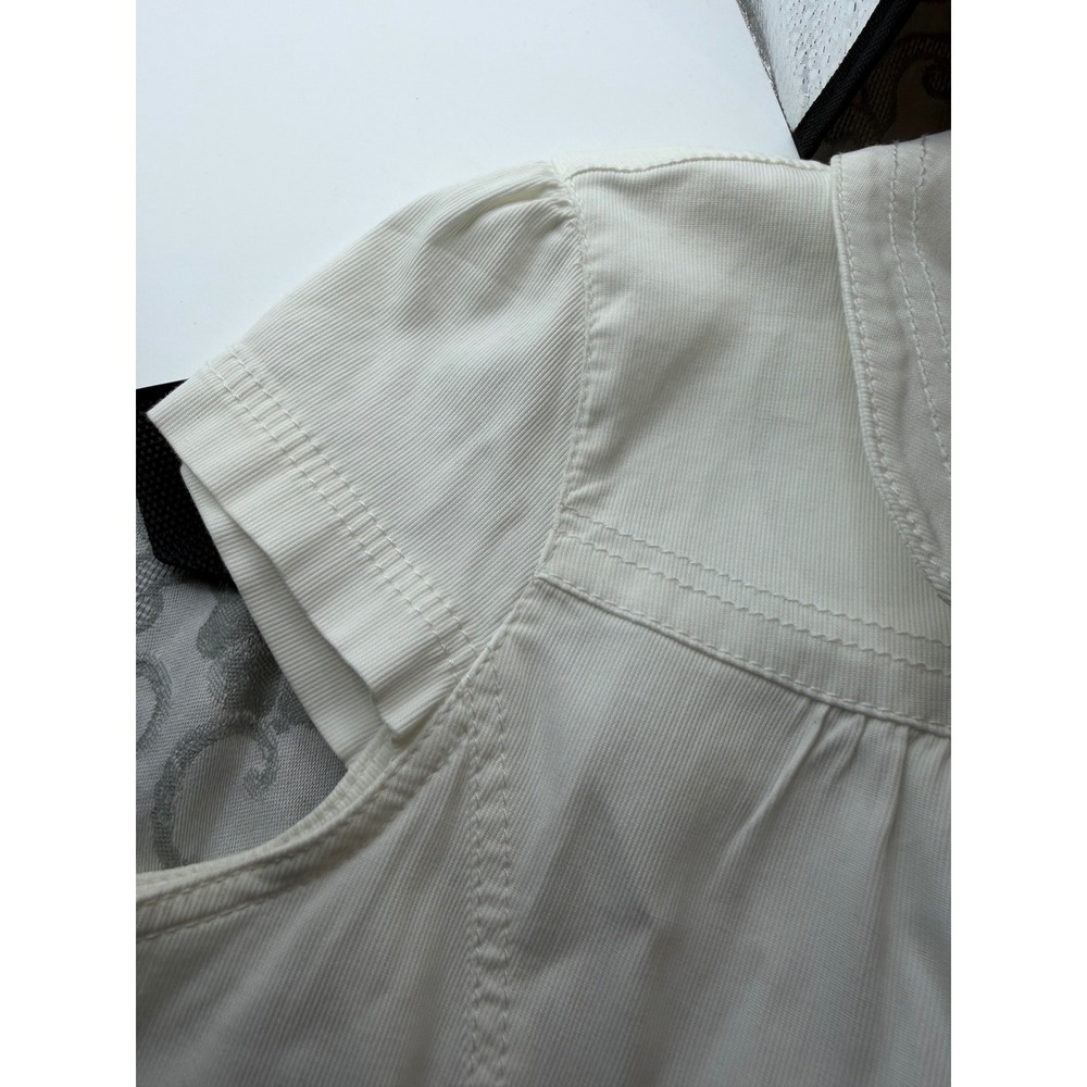 Ann Taylor Loft White Corduroy Short Sleeve Button Up Jacket Size 10 - Picture 8 of 9